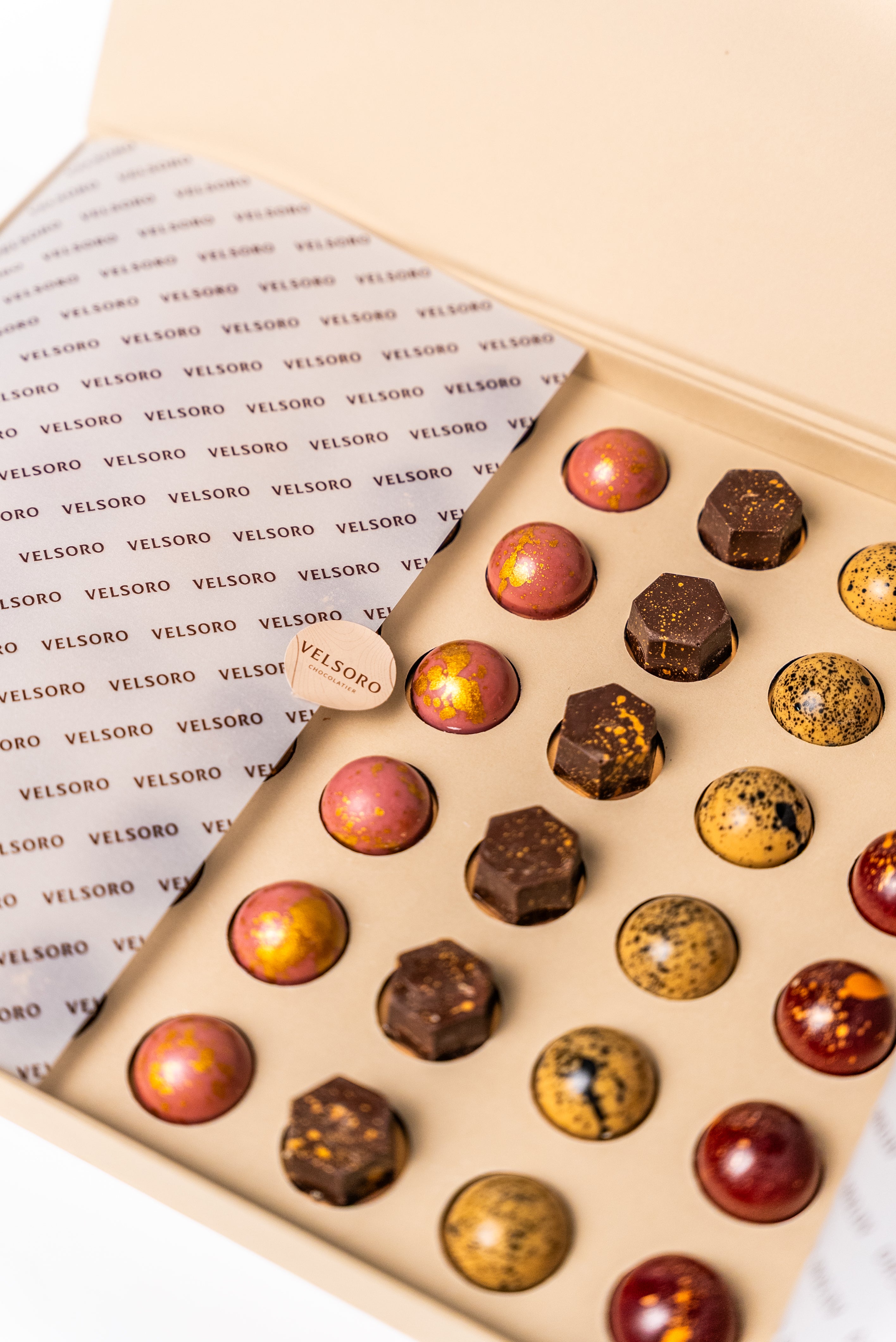 Box of 24 – Mixed Artisanal Bonbons – VELSORO CHOCOLATE