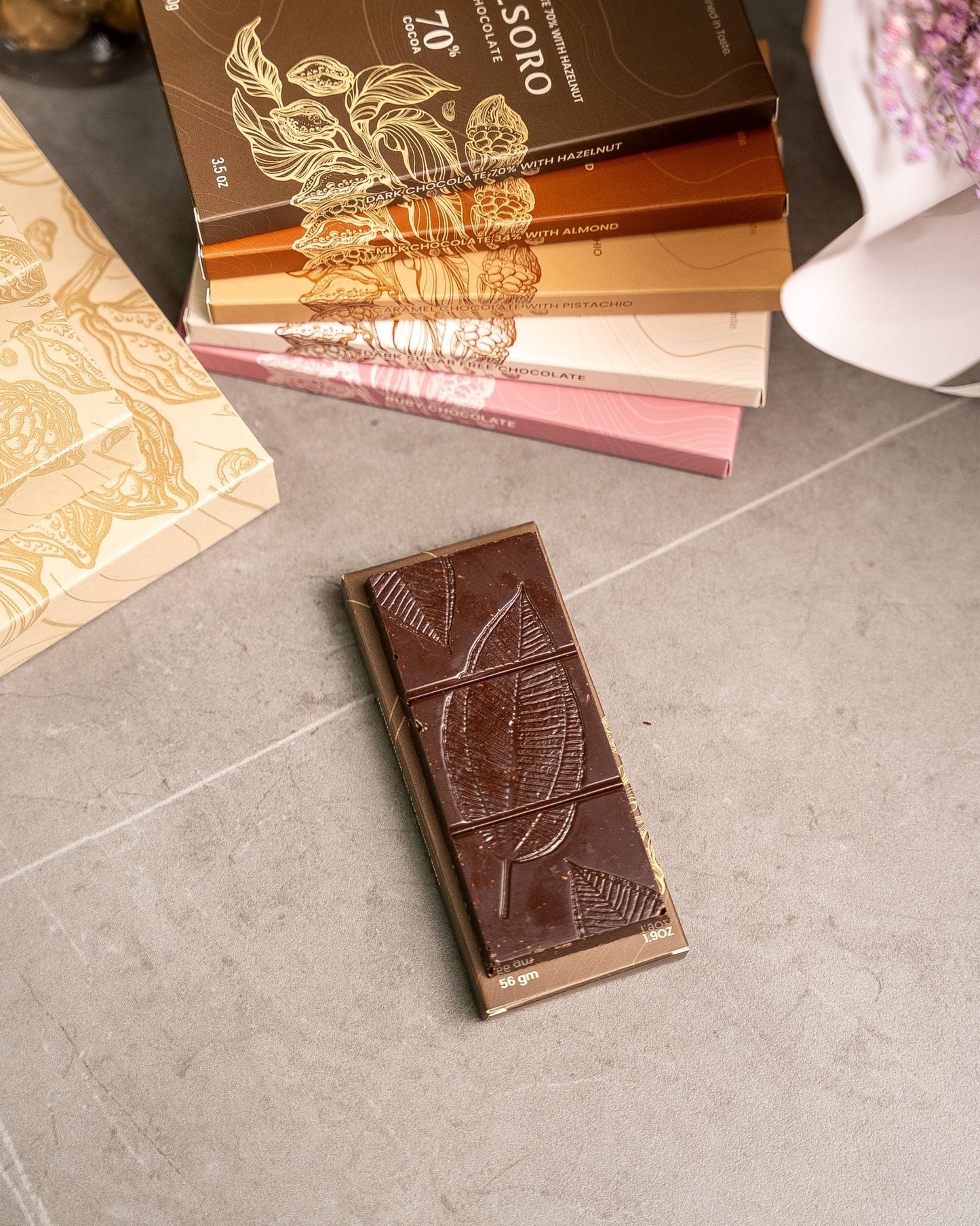 Dark Chocolate 70% with Hazelnut Roasted 56g - VELSORO CHOCOLATE