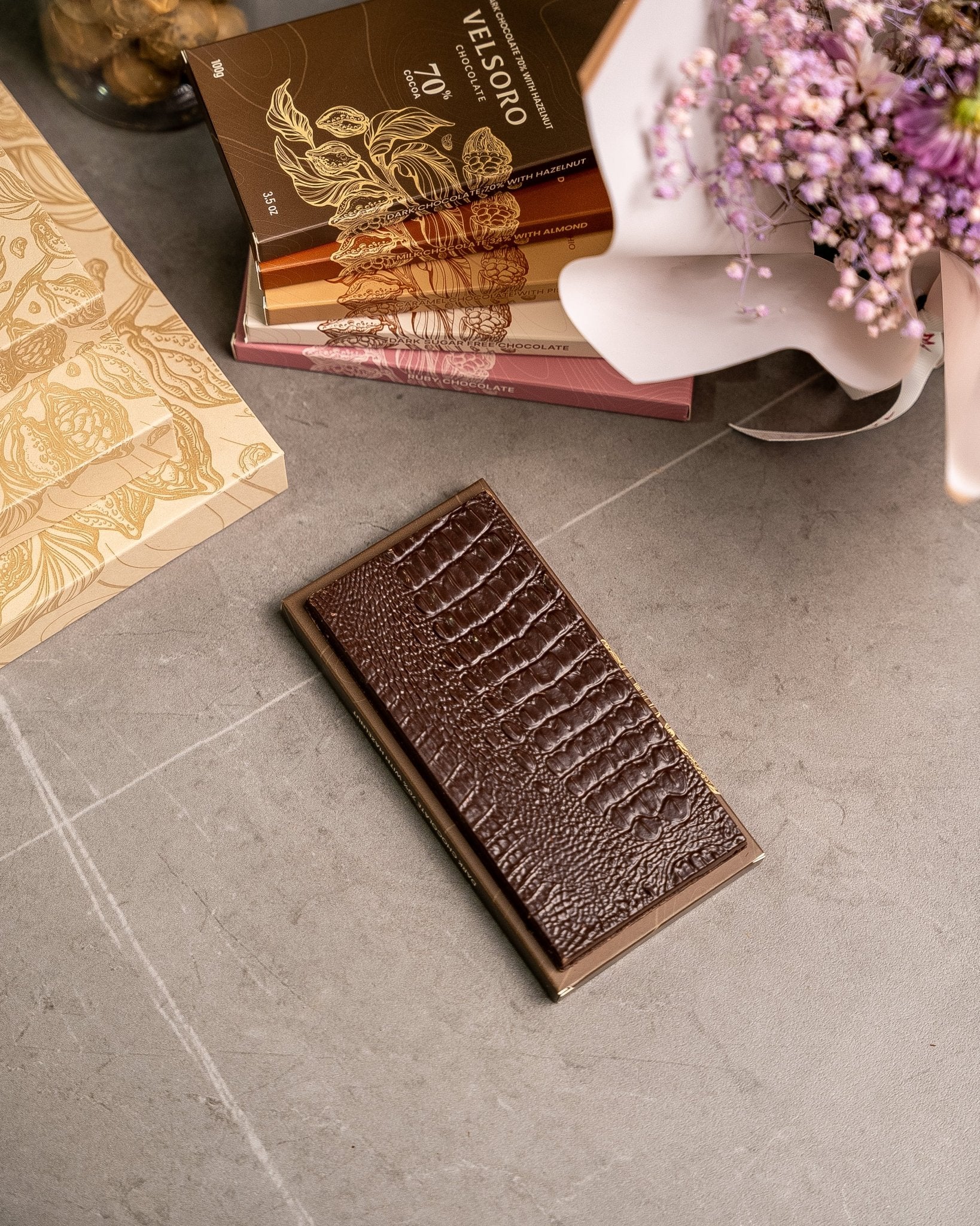 Dark Chocolate 70% with Roasted Crushed Hazelnuts - VELSORO CHOCOLATE