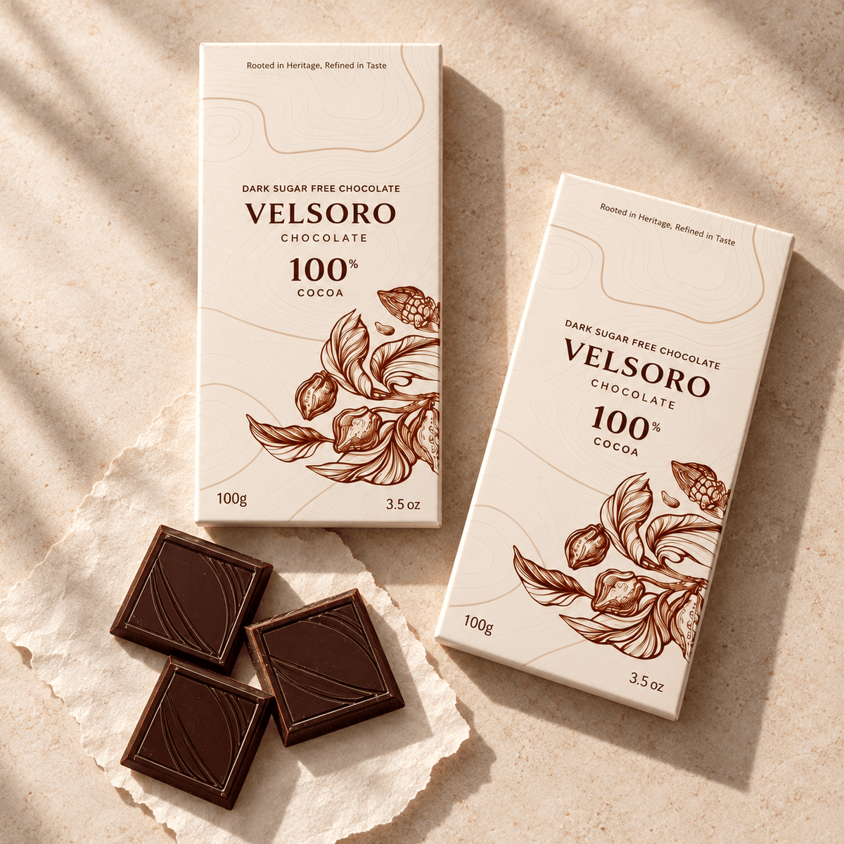 Ghana 100% Cocoa Dark Chocolate Bar - VELSORO CHOCOLATE