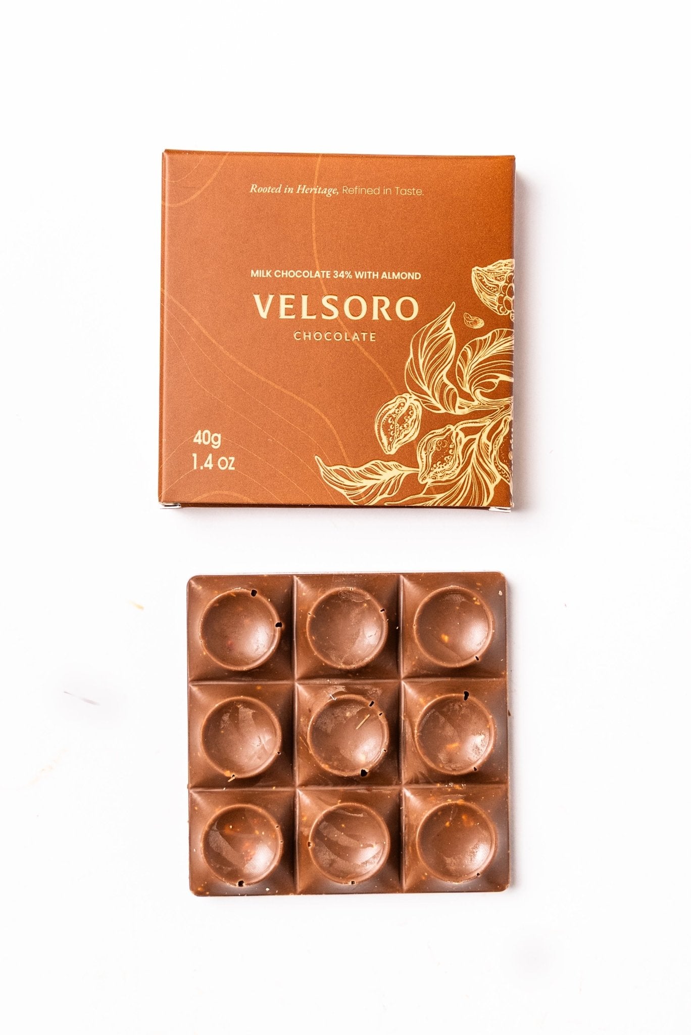 Milk Chocolate Almond 40g - VELSORO CHOCOLATE