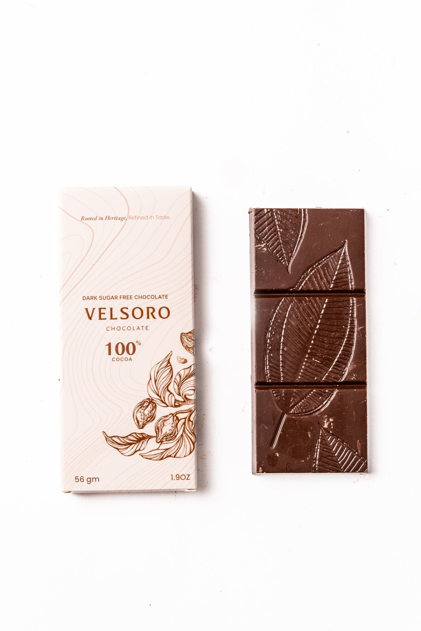 Sugar-Free Dark Chocolate Bar – 56g - VELSORO CHOCOLATE