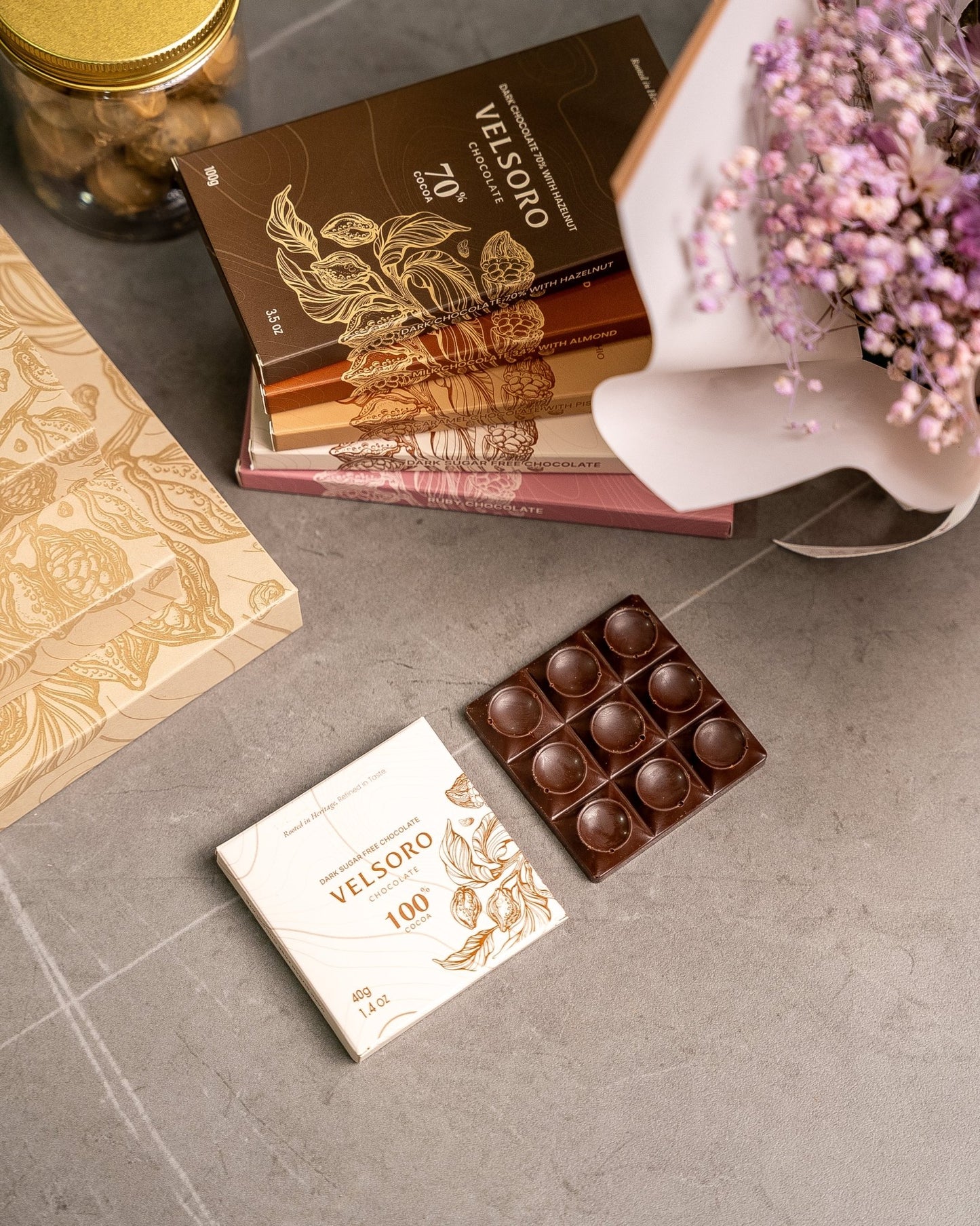 Sugar-Free Dark Chocolate Bar with Maltitol – 40g - VELSORO CHOCOLATE